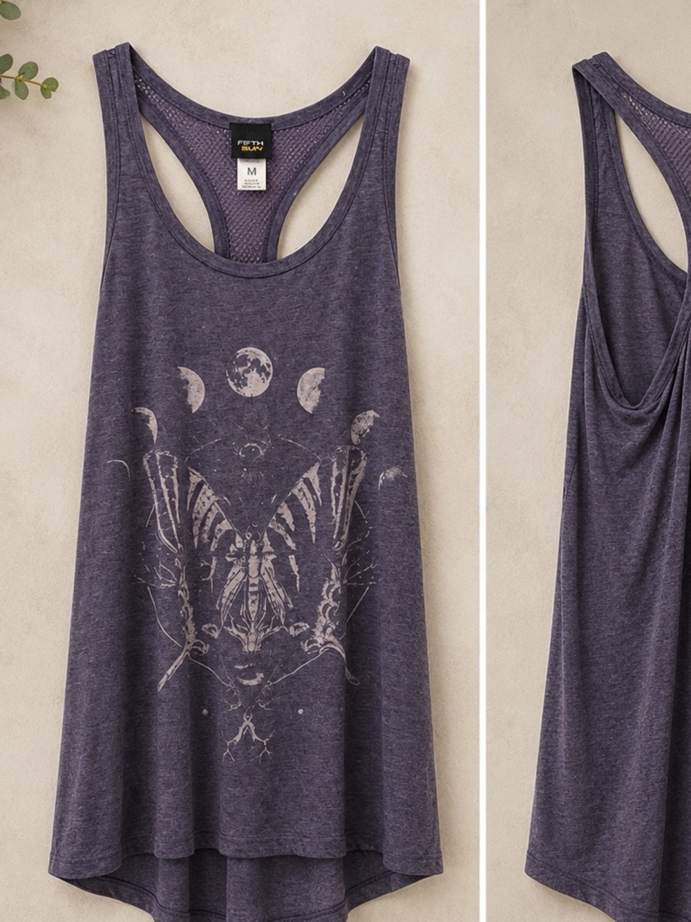 Fifth Sun Purple Graphic Racerback Muscle Tee